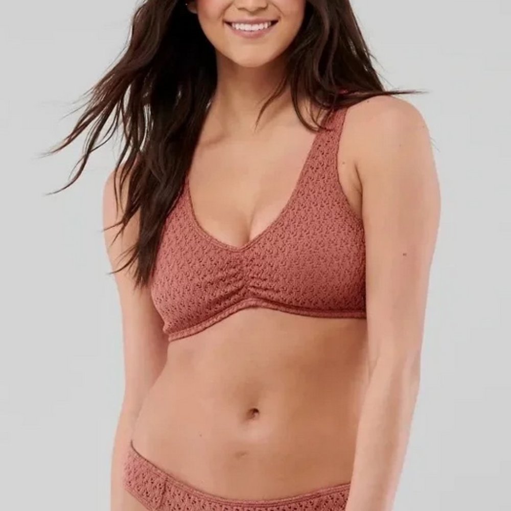 Hollister Terracotta Clay Red Crochet Bikini Bottom - Picture 3 of 9